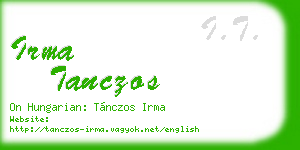 irma tanczos business card